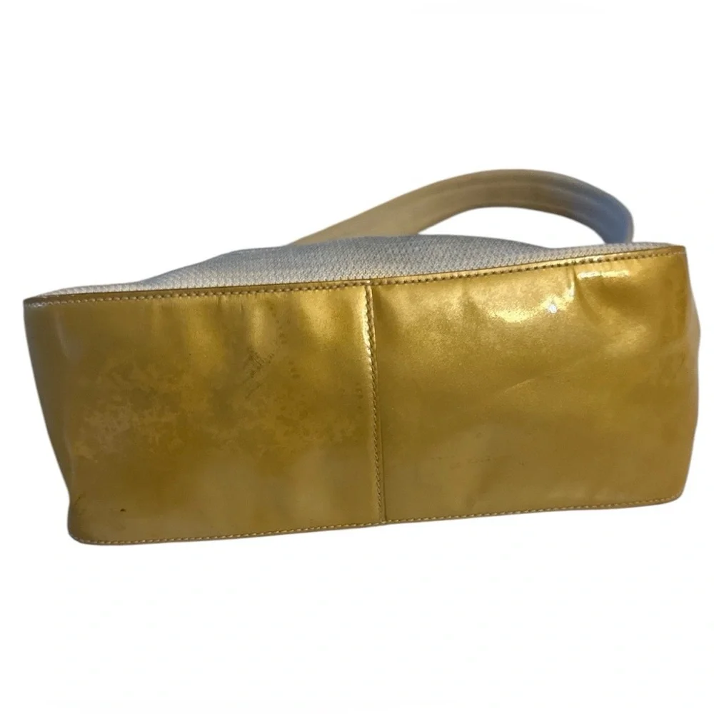 Prada Y2K Nylon Mesh Mini Bike Lux Sport. Shoulder Bag Silver and mustard patent